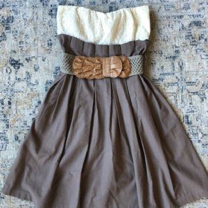Strapless Dress with Removable Belt